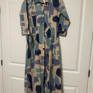 New cotton maxi shirt dress
